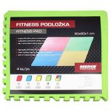 Colored Puzzle fitness podložka zelená balenie 4 ks