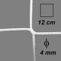 Bezuzlová sieť, 4 mm hrúbka, oko 12 cm, biela farba