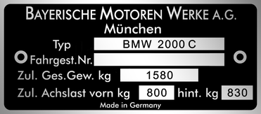 BMW Motorrad GmbH výrobný štítok