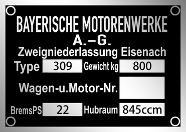 BMW Motorrad GmbH výrobný štítok