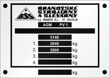 BSS výrobný štítok AGM