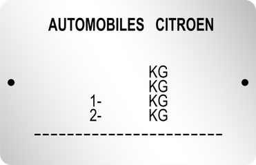 Citroen AUTOMOBILES 2 výrobný štítok