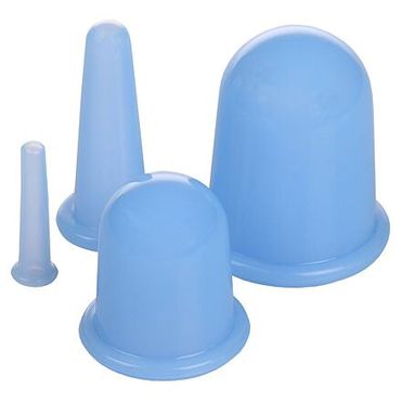 Cups 4Pack masážne silikonové baňky modrá balenie 1 sada