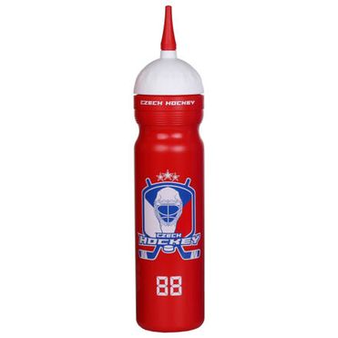 Czech Hockey športová fľaša s hubicou červená objem 1000 ml