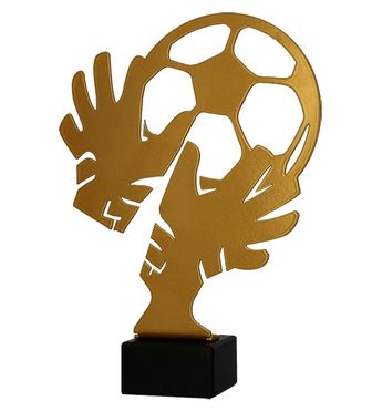 Figúrka kovová futbal zlatá H-21 cm