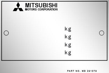 MITSUBISHI výrobný štítok