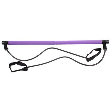 Pilates Sticks posilňovacia tyč s gumou fialová varianta 38470