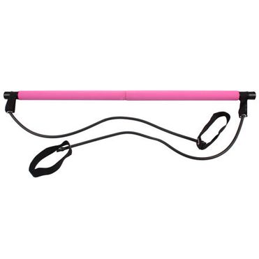 Pilates Sticks posilňovacia tyč s gumou ružová varianta 38471