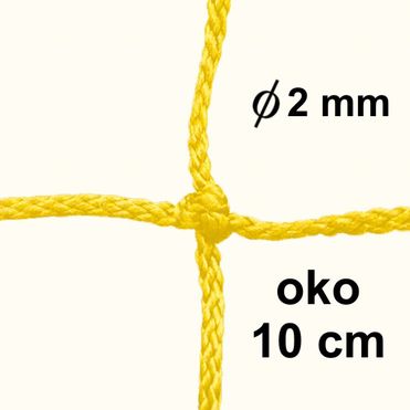 Sieť z 2mm šnúry, oko 10 cm, žltá farba