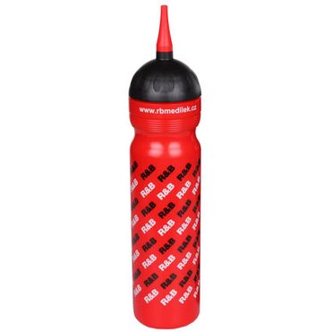 Športová fľaša logo R & B s hubicou červená objem 1000 ml